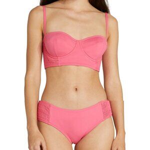 2-piece Kate Spade smocked underwire Bralette Bikini